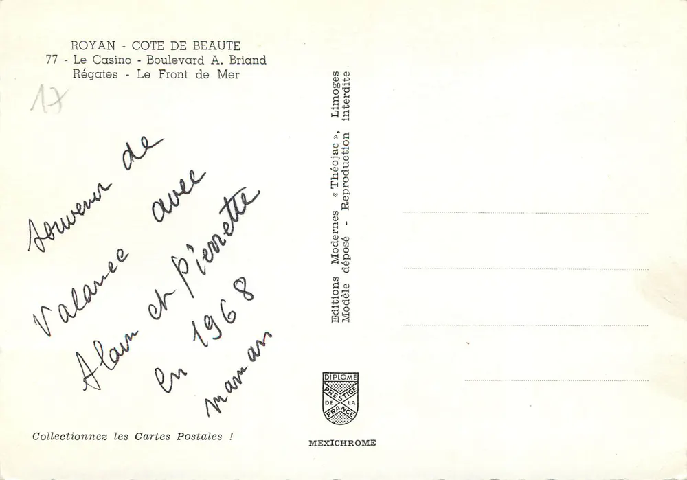 Royan — Panoramablick — Modern Editions Théójac - Rückseite