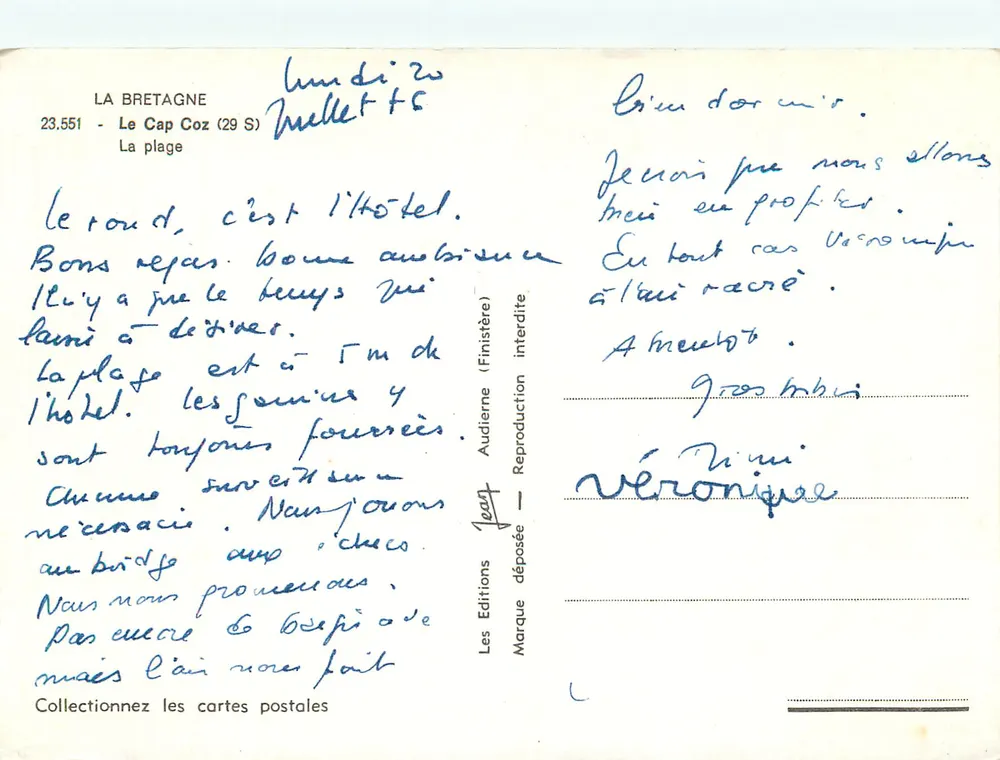 O Cap Coz (29 S) — A praia — Les Editions Jean, n° 23.551 - Verso