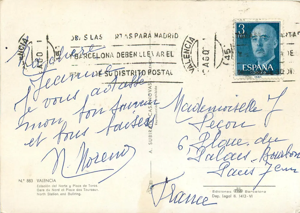 Valence — Bahnhof Nord und Place des Taureaux — Éditions ITSA Barcelona - Rückseite