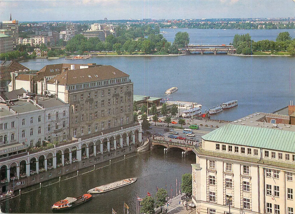 Hamburg — Alsterarkaden and Alster — Color-Dia-Verlag Hans Hartz - Front