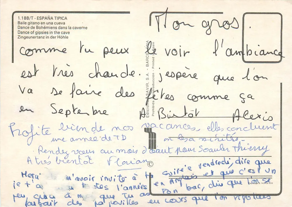 Danza di gitani in una cantina — Edizione SAVIR, S.A. — n° 1.188/T - Verso