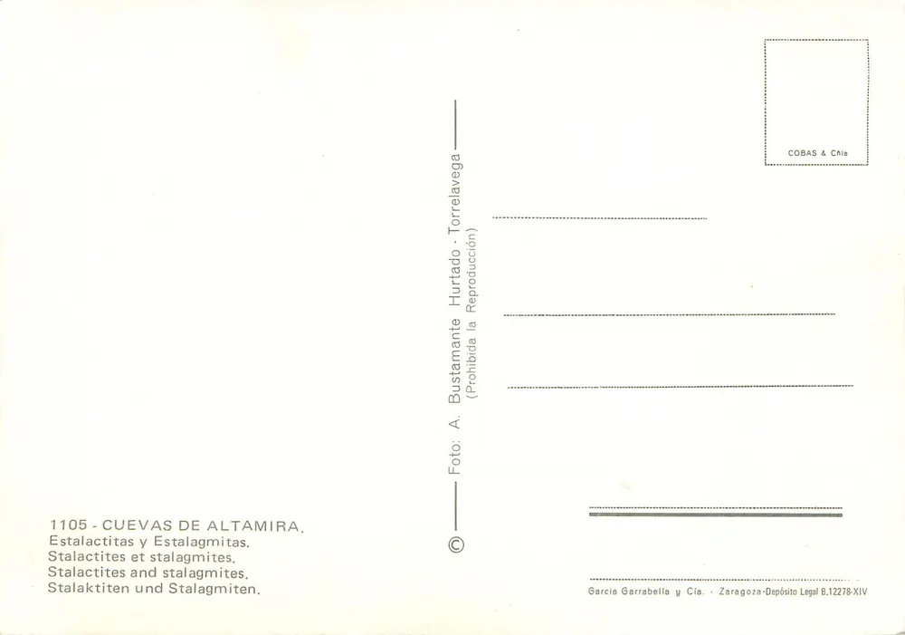Cuevas de Altamira — Estalactites e estalagmites — Garcia Garrabella y Cía. - Verso