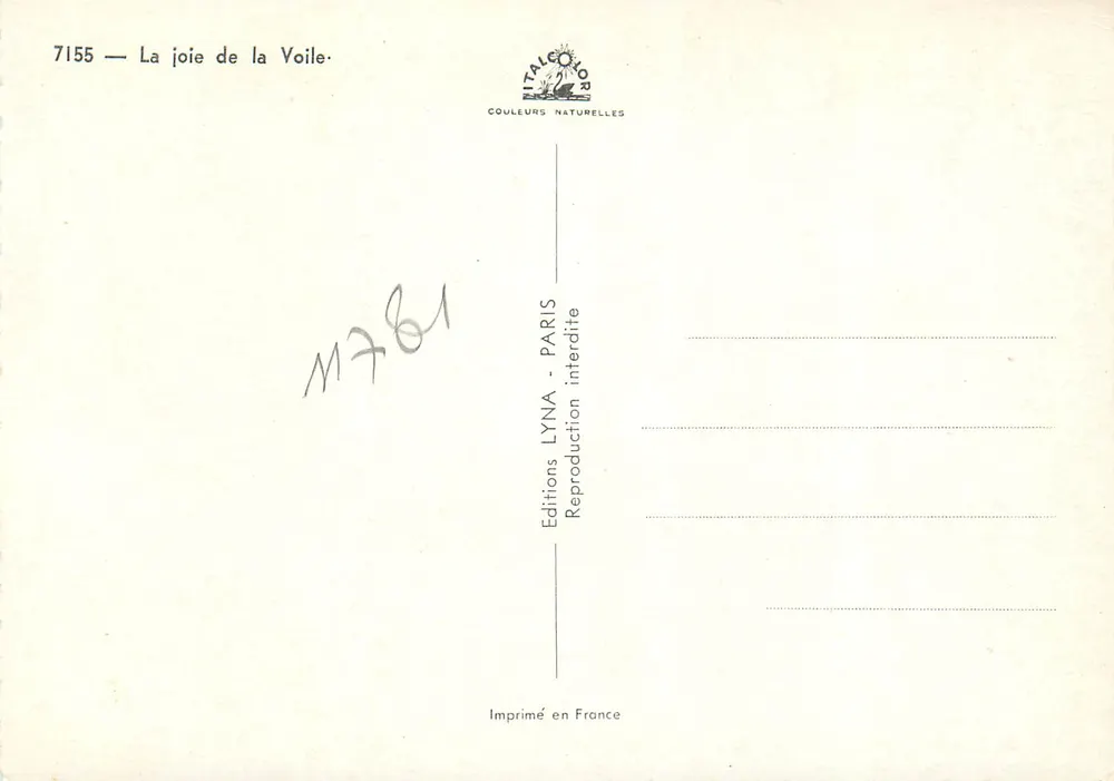 Voile — A alegria da Navegação — Éditions LYNNA, Paris - Verso