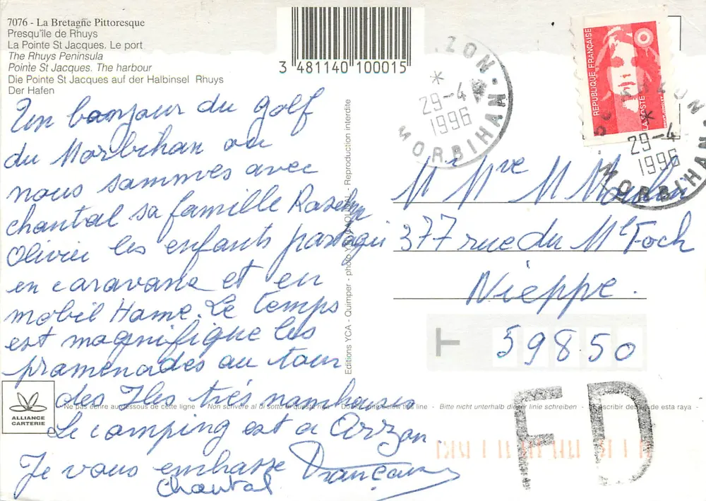 Rhuys — O porto de St Jacques — Edições YCA - Quimper - Verso