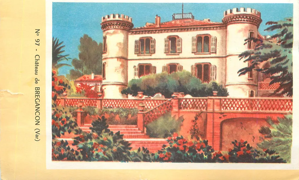 Château de BREGANCON (Var) — château à tours rondes et toit en tuiles — éditeur impr. sur la carte, n° 97 - Frente