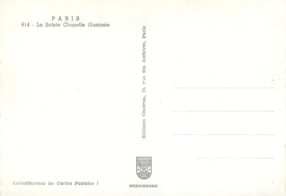 A Santa Capela — iluminada — Edições Mexichrome, n° 614 - Verso