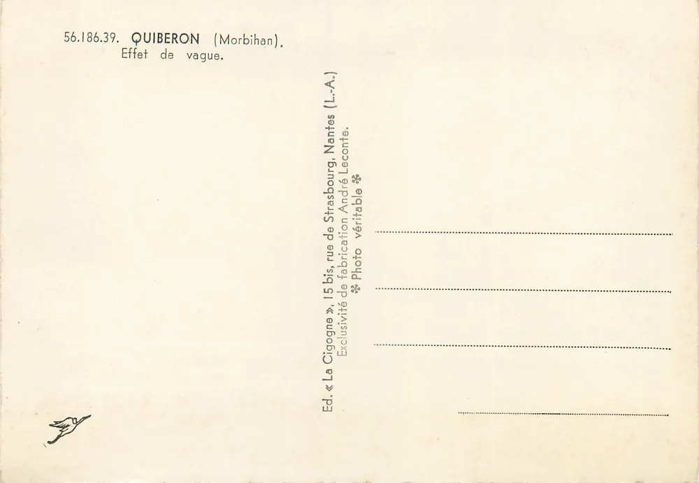 Quiberon (Morbihan) — Efeito de onda — La Cigogne, Nantes - Verso