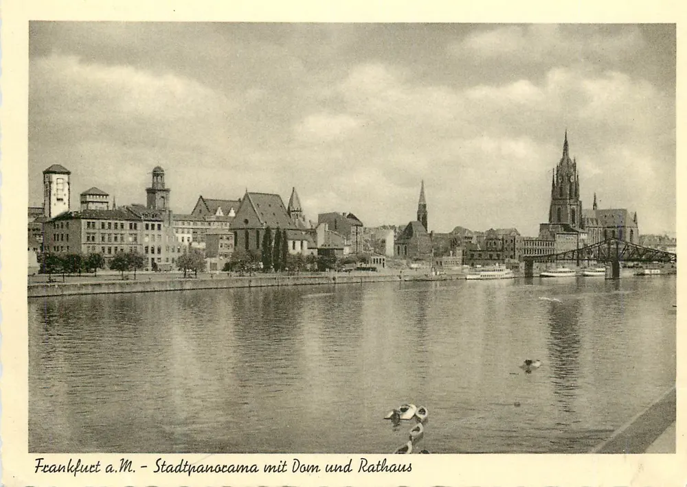 Frankfurt a.M. — Panorama der Stadt mit dem Dom und Rathaus — Serie Nr. 40 - Vorderseite