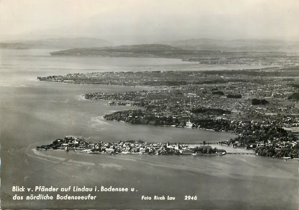 Vue aérienne de Lindau sur le lac de Constance — Photo Risch Lau n°2946 - Recto