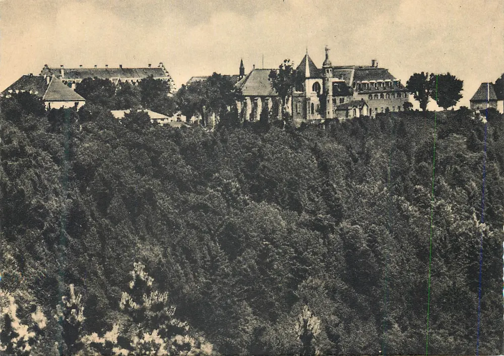 Monte Sainte-Odile — vista panorâmica do complexo religioso — editor Félix Luib, Strasbourg - Frente