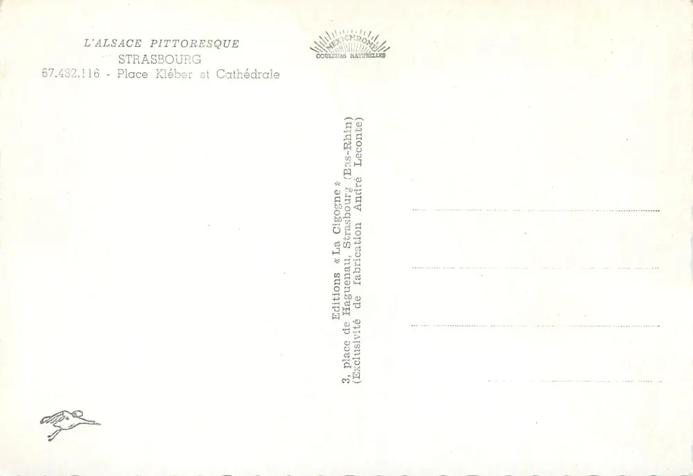 Place Kléber e Catedral — Strasbourg — Edições La Cigogne - Verso