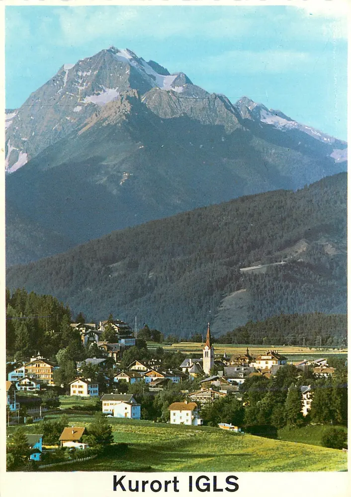 Kurort IGLS — vista do vilarejo e da montanha Iglis — Foto Garstenauer, Igls, Tirol - Frente