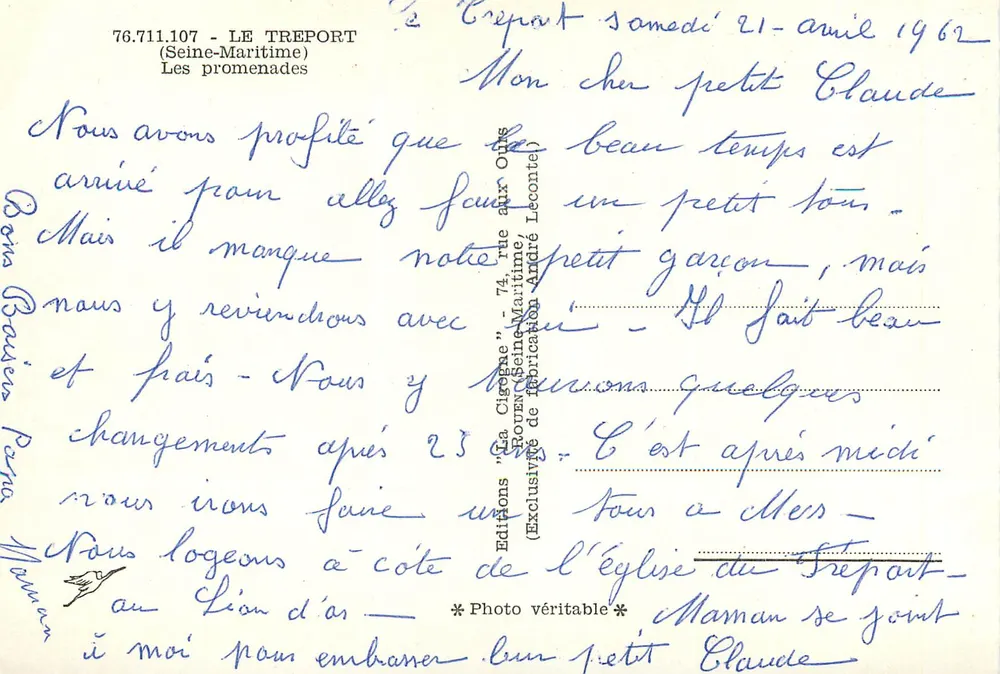 Le Tréport — Die Promenaden — 'La Cigogne' Editions - Rückseite