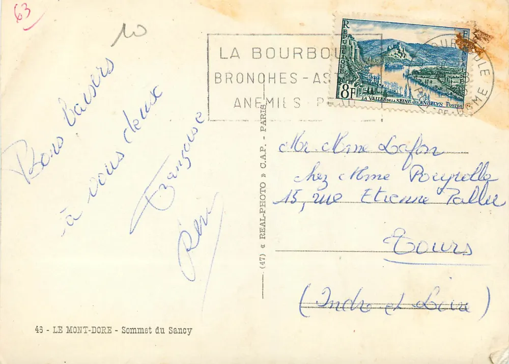O MONT-DORÉ — Cume do Sancy — editor C.A.P. n° 43 - Verso