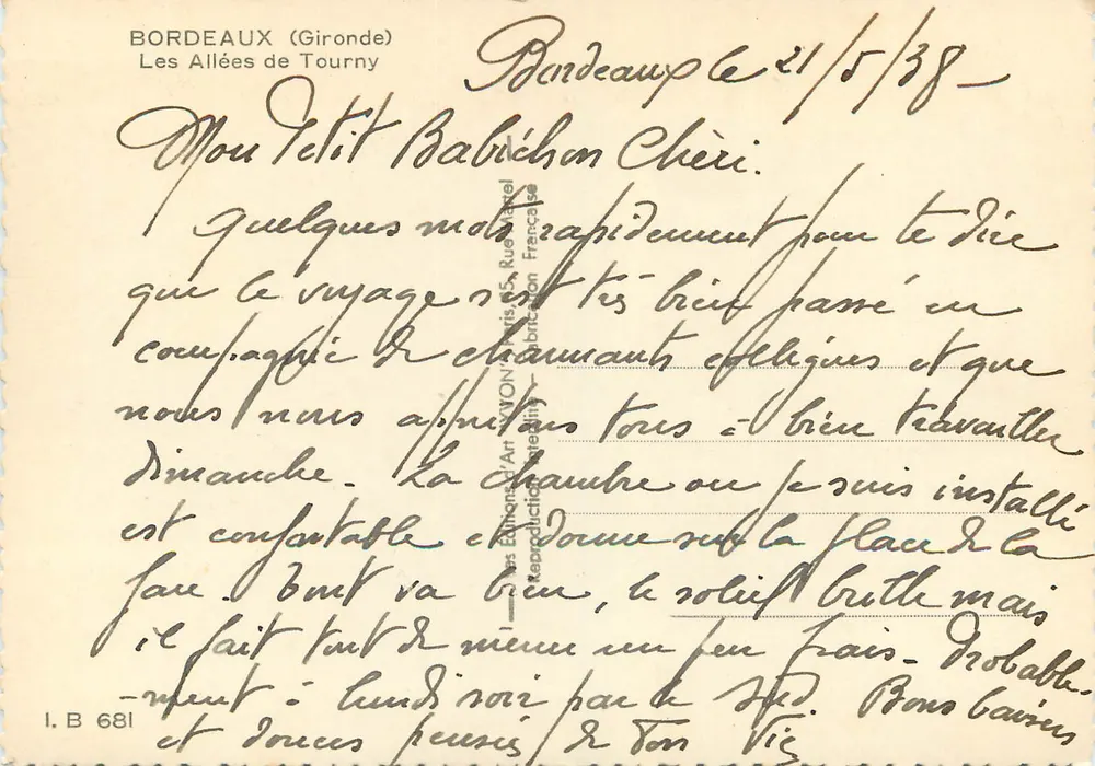 Bordeaux (Gironde) — Les Allées de Tourny — Éditions Art Français - Verso