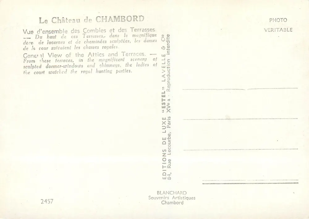 Château de Chambord — Vue d'ensemble des combles et des terrasses — Estel - Verso