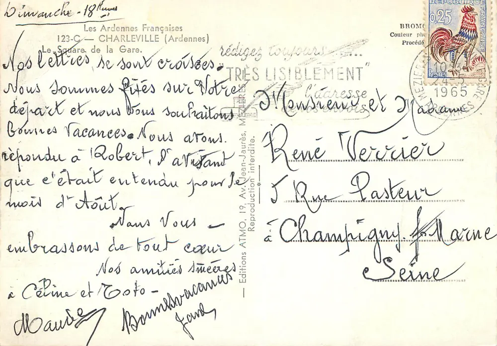 Square de la Gare — Charleville-Mézières — Éditions ATMO - Rückseite