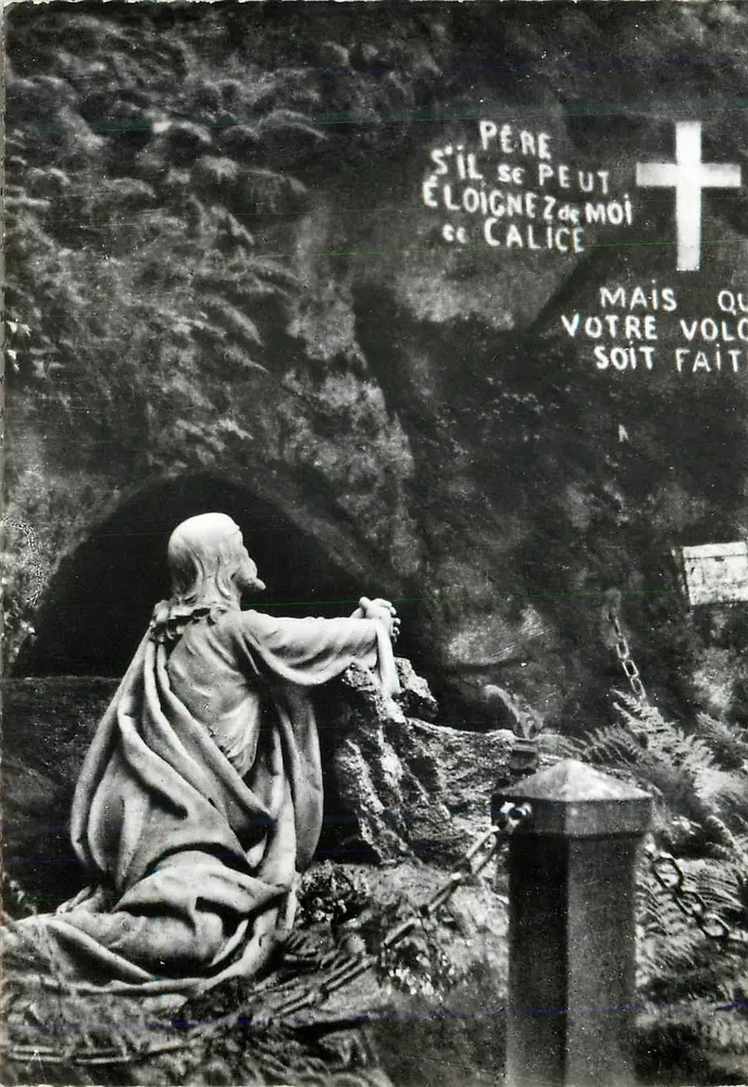 Christus in der Agonie — Pilgerung zu N.D. de l'Hermitage (Loire) — Druckerei Lescuyer et Fils, Lyon - Vorderseite