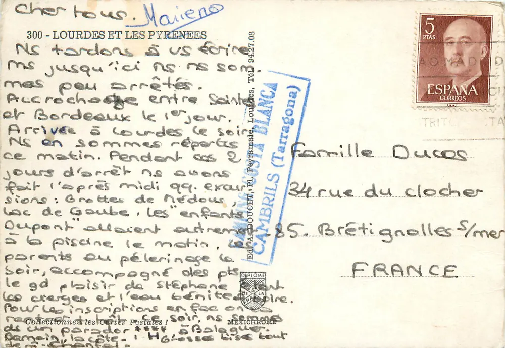 Lourdes e os Pirineus — vista panorâmica das montanhas — Editor MEXICHRÔME - Verso