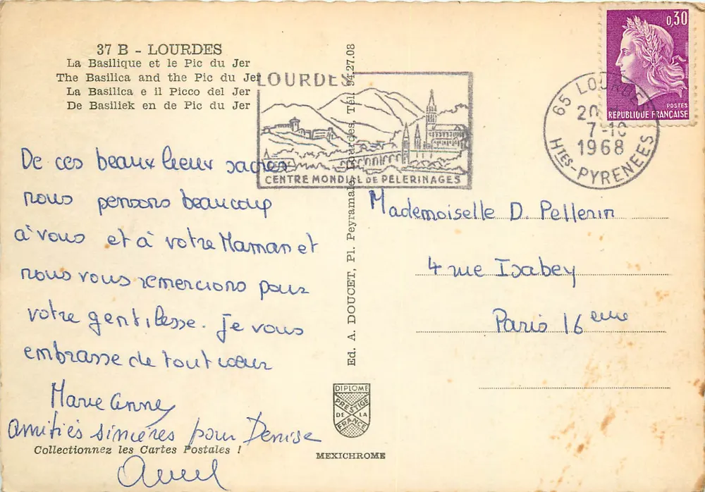 Lourdes — Bazylika i Pic du Jer — Wydawca IRIS - Rewers
