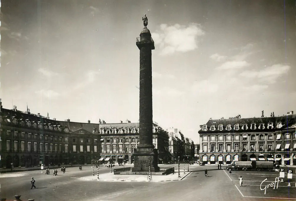 Paris - Praça Vendôme e coluna Vendôme — Edição Greff - Frente