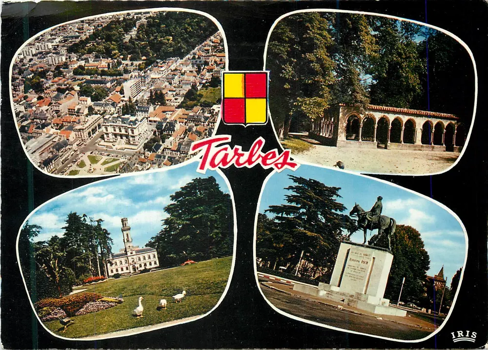 Tarbes — Vista geral aérea, Jardim Massey, Museu, Estátua do Maréschal Foch — Edições Modernas « Théolac » - Frente