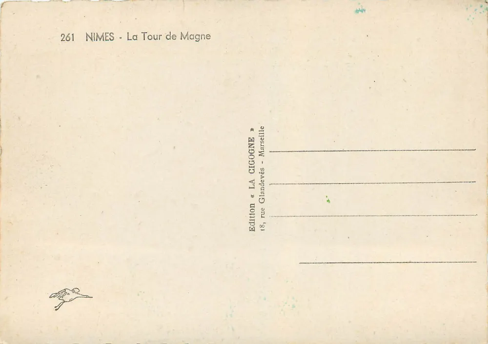 Nîmes - A Torre de Magne — Edição « LA GIGOGNE » - Verso