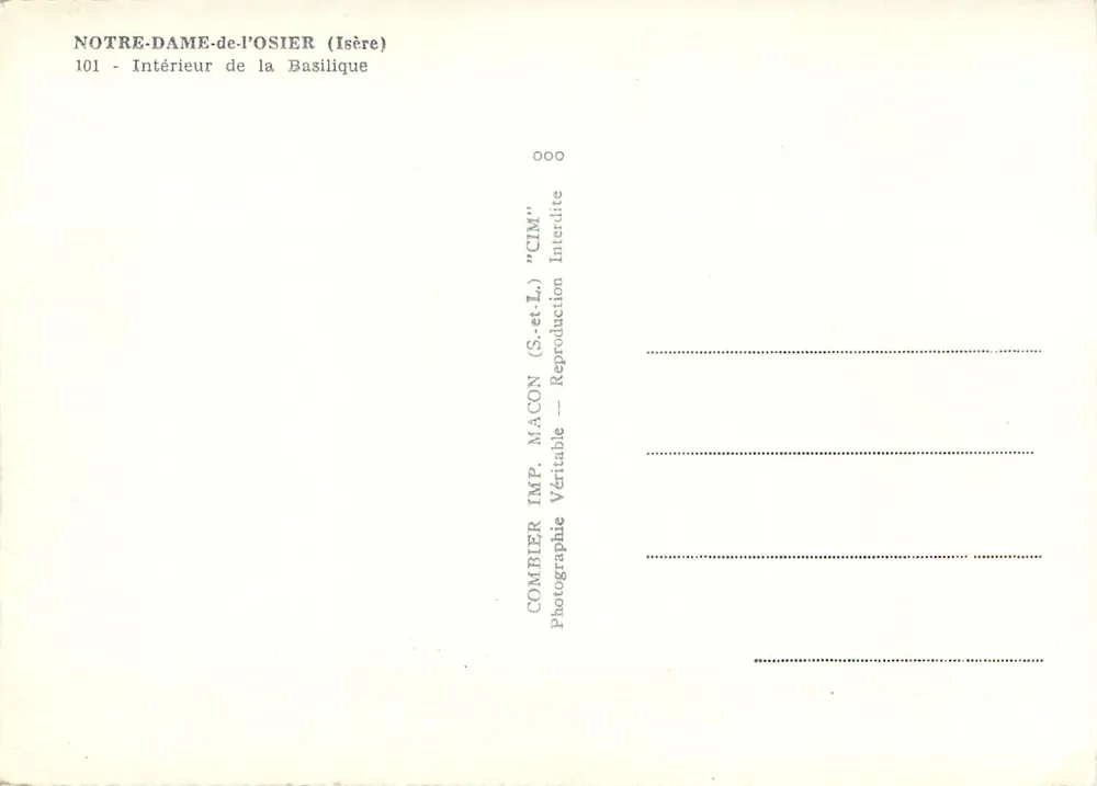 Notre-Dame-de-l'Osier (Isère) — Intérieur de la Basilique — Combiér Imp. Macon - Verso