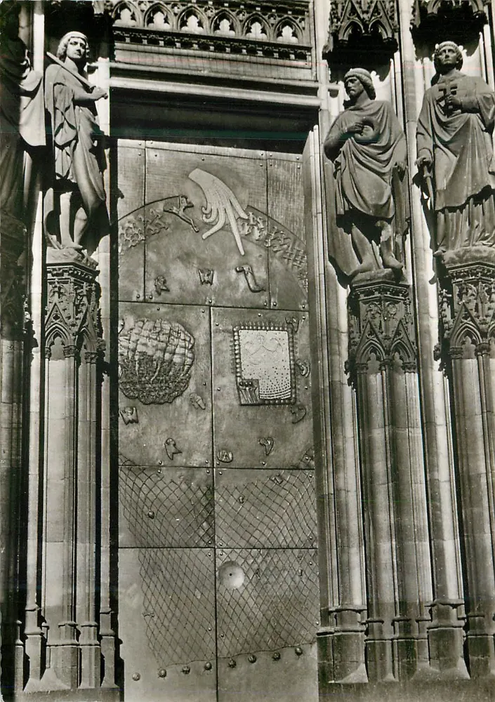 Cathédrale de Cologne — Nouvelle porte par Prof. Mataré — Echte Photographie, série Nr. 264a - Recto