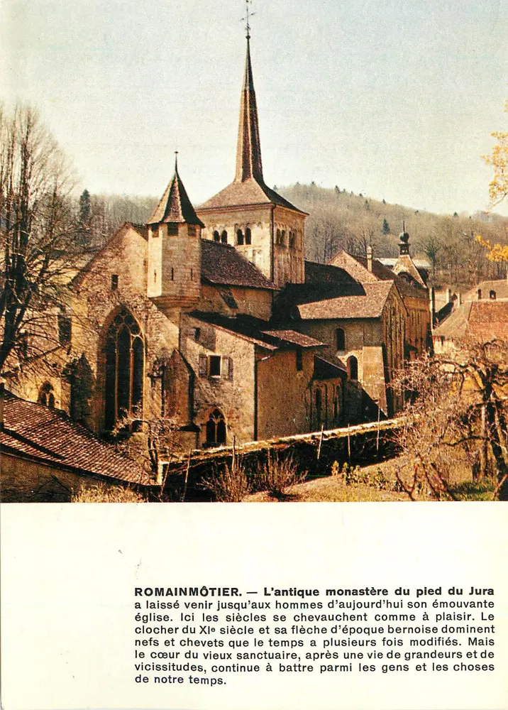 Romainmôtier — A antiga abadia aos pés do Jura — Edição Nouveaux Temples, Lausanne - Frente
