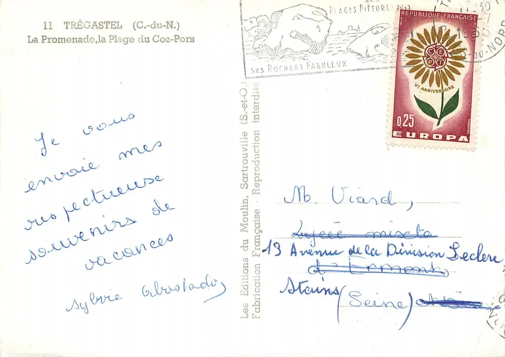 Trégastel (C.-du-N.) — Die Promenade, die Plage du Coz-Pors — Les Éditions du Moulin, Sartrouville - Rückseite