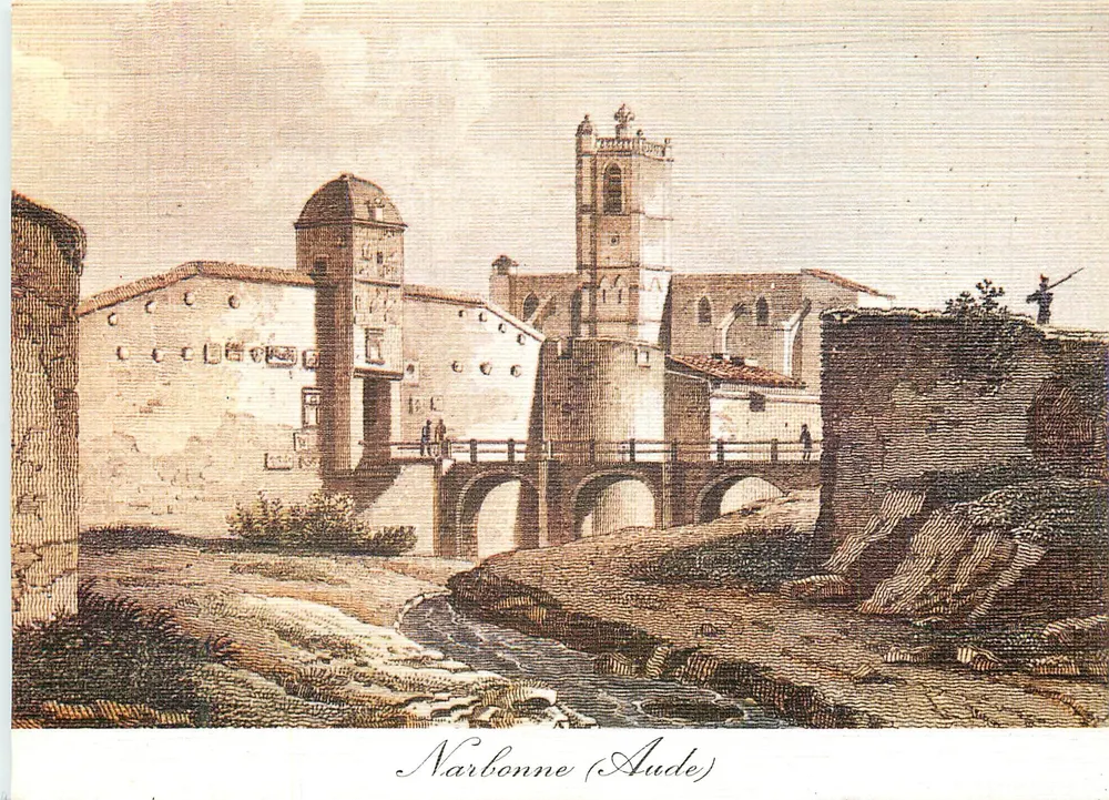 Narbonne (Aude) — Vista da porta e da igreja Saint-Paul — Éditions d'art d'Arcueil - Frente
