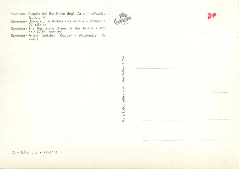 Ravenna - Dôme du Baptistère des Arieux - Mosaïque (V siècle) - Verso
