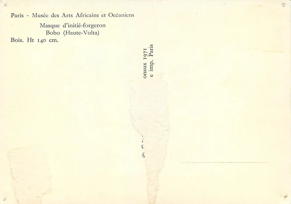 Masken des Initiations-Schmieds — Bobo (Haute-Volta) — Museum für Afrikanische und Ozeanische Künste, Paris - Rückseite
