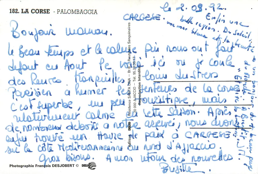 Palombaggia — praia de areia e águas azuis — Edição SANTA CNA, n°182 - Verso