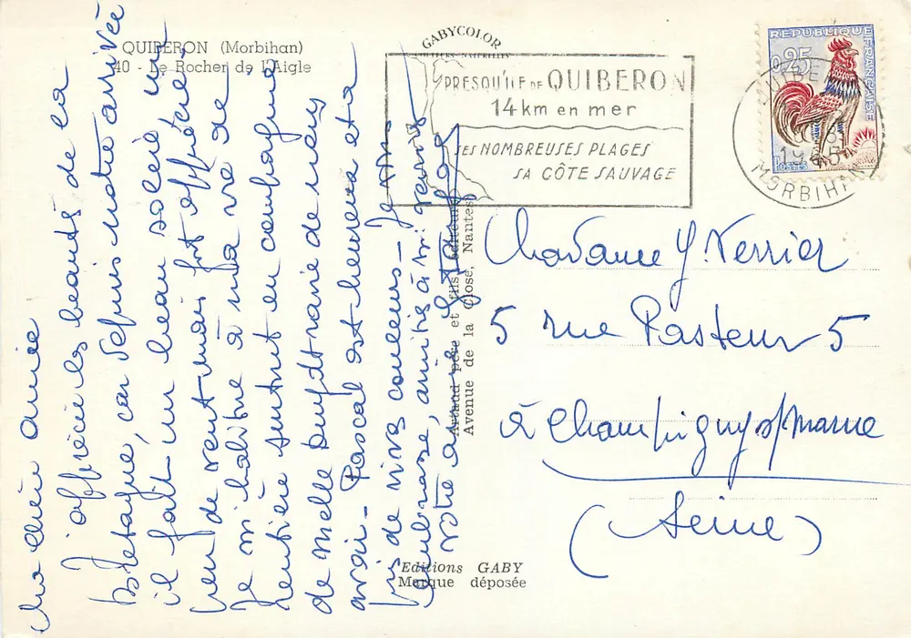 O Rocha do Falcão — Quiberon (Morbihan) — Edições Gaby - Verso
