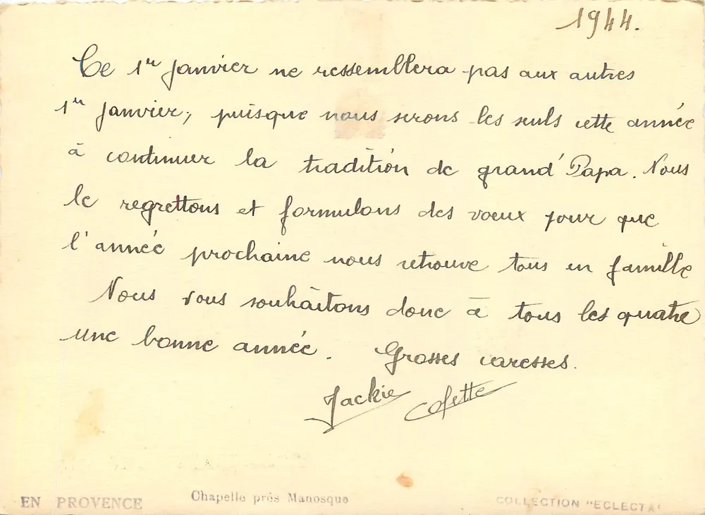 Capela perto de Manosque — Provence — editor desconhecido, número de série não visível - Verso