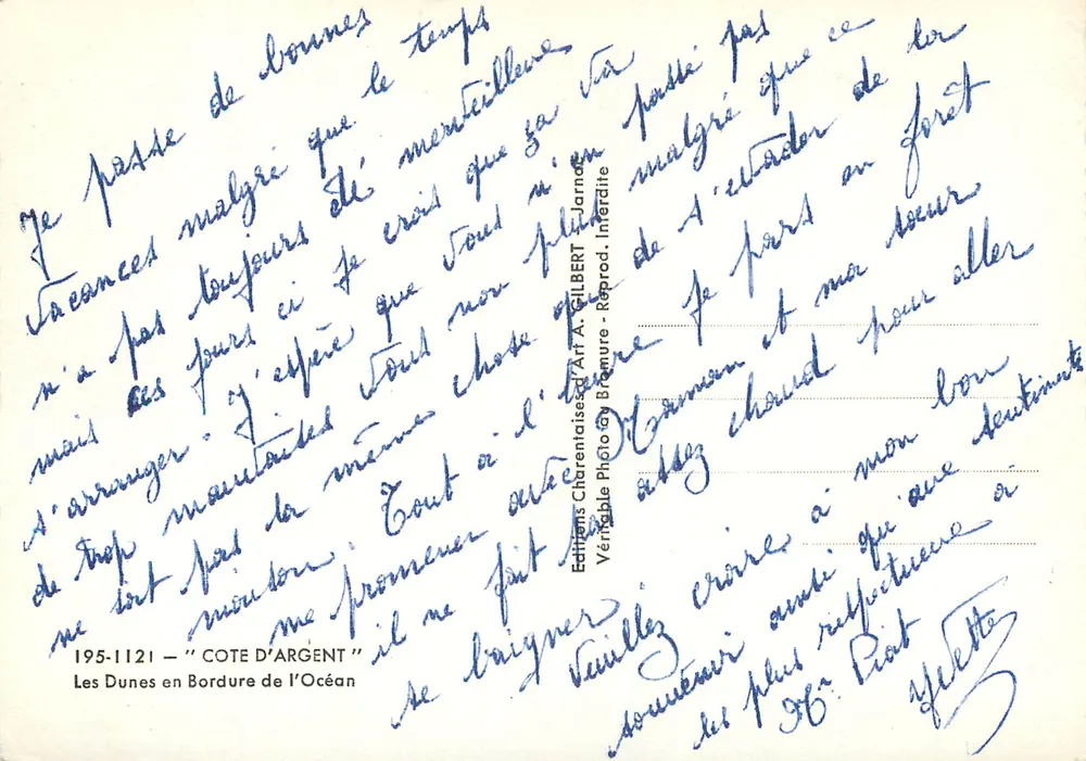 Les Dunes en Bordure de l'Océan — Côte d'Argent — Gilbert - Verso