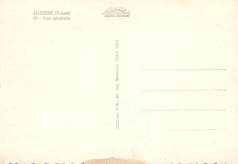 Auxerre (Yonne) — General View — Mexichrome Editions, Paris - Back