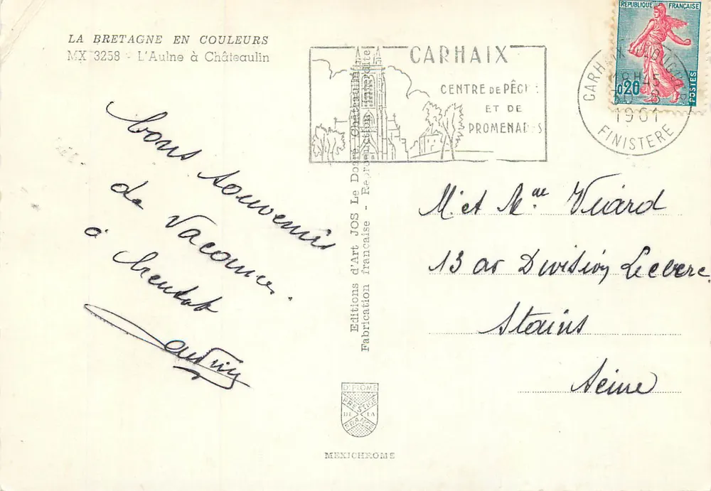 L'Aulne in Châteaulin — Die Bretagne in Farben — Éditions d'Art Jos - Rückseite