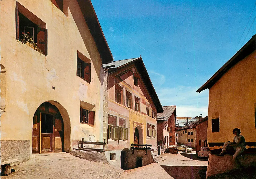 Guarda 1653 m (Unter-Engadin) — Dorfpartie — Rud. Suter, Oberrieden-Z.CH. Nr. 16481 - Awers