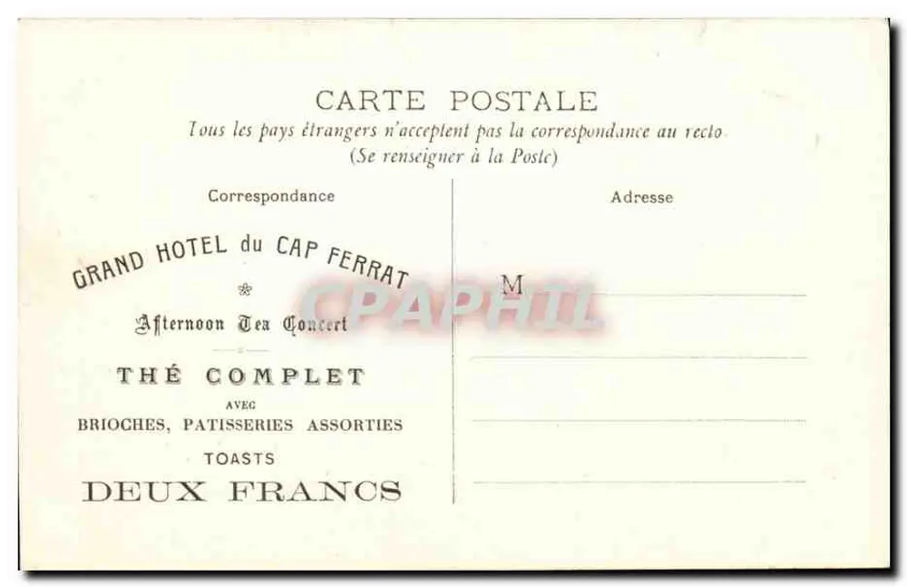 Grand Hotel du Cap Ferrat — Saint-Jean-Cap-Ferrat (A.-M.) — L. Vautlin - Verso