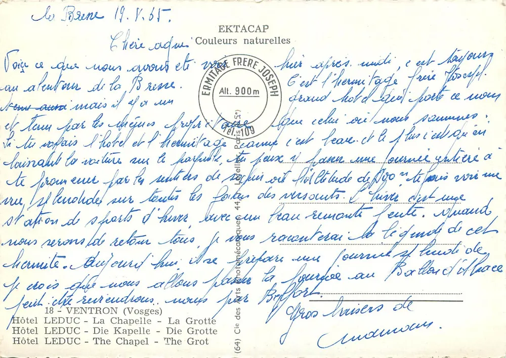 Ermitage Frère Joseph — Panoramablick und Details des Ortes — Verlag CAP - Rückseite