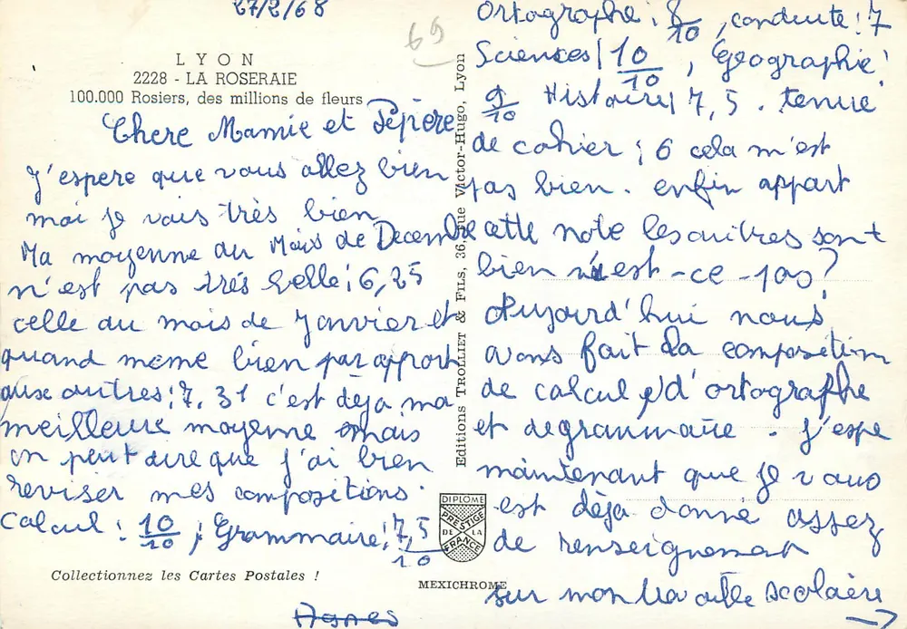 Jardin de la Roseraie à Lyon — 100.000 Rosiers, des millions de fleurs — Éditions TROLLIET & FILS, Lyon - Verso