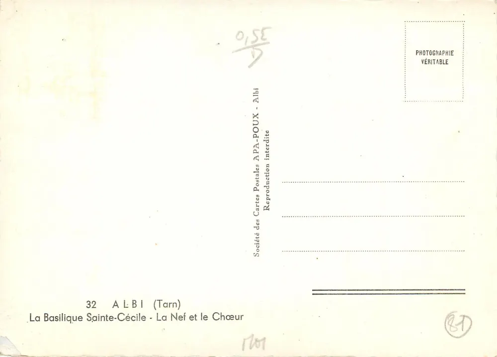 La Basilique Sainte-Cécile - La Nef et le Chœur - Albi (Tarn) - Verso