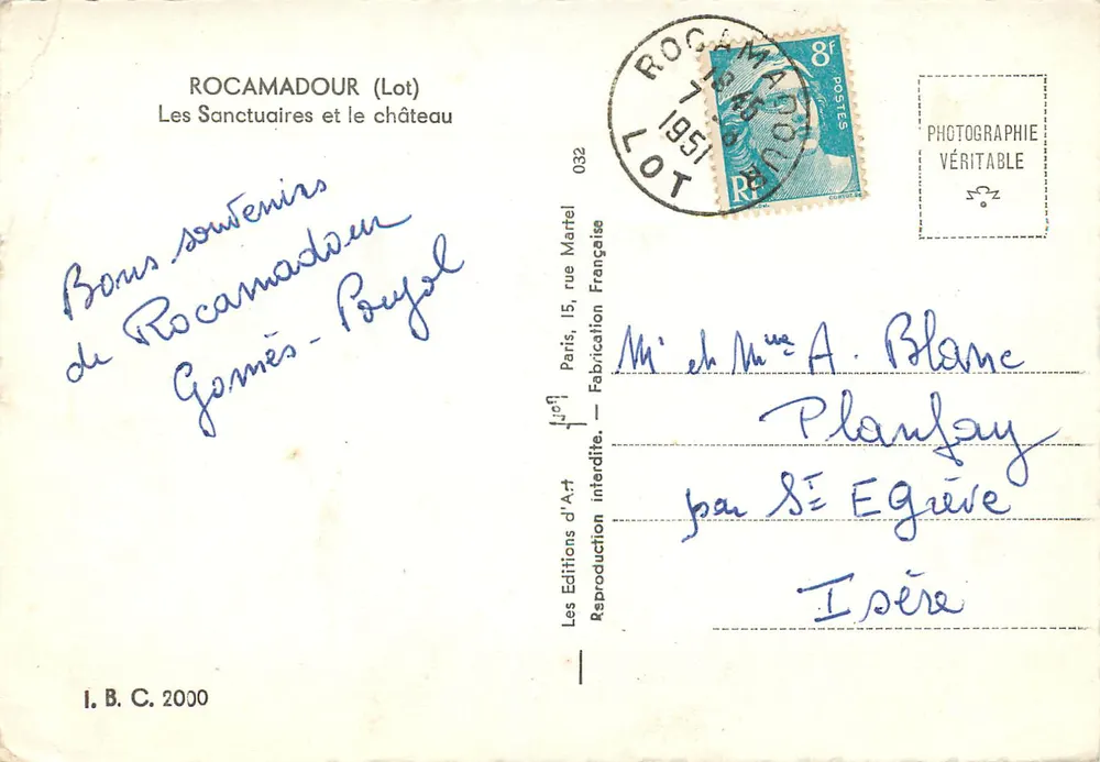 Rocamadour — Les Sanctuaires et le château — Les Editions d'A. Martel - Verso