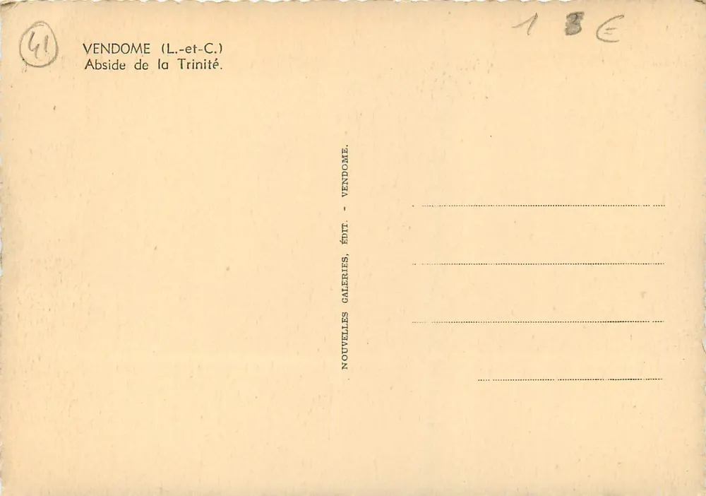 Vendôme (Loir-et-Cher) — Abside da Trinité — Nouvelles Galeries, Editor - Verso