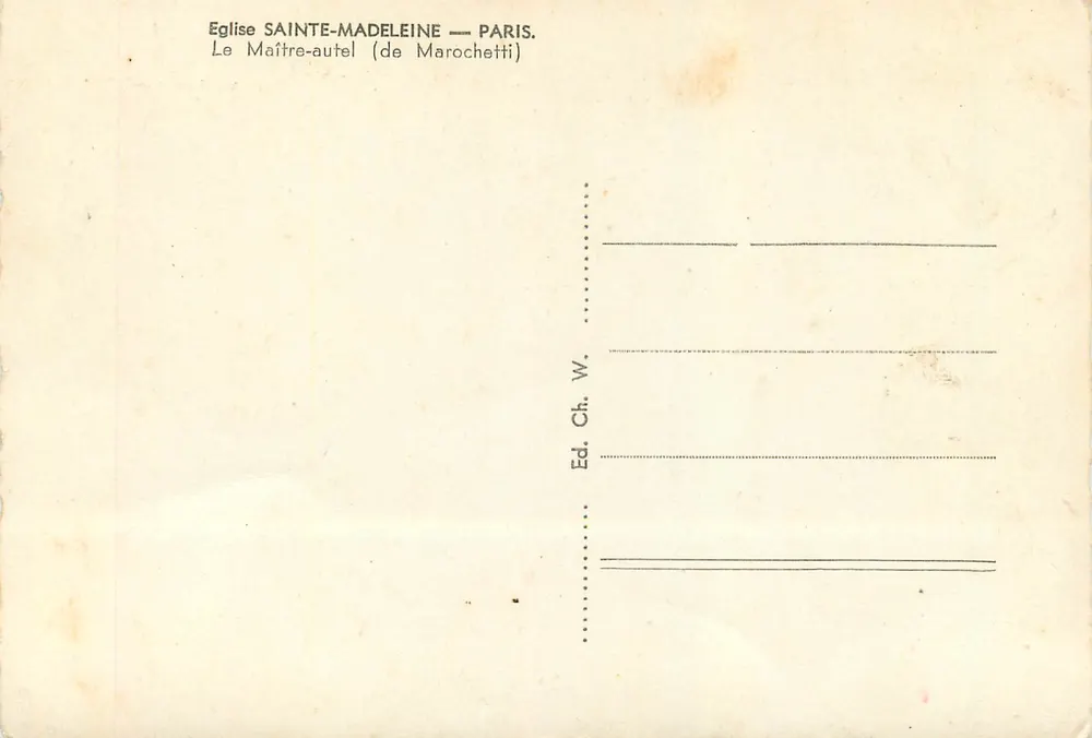 Église Sainte-Madeleine — Paris — Le Maître-autel (de Marochetti) - Verso