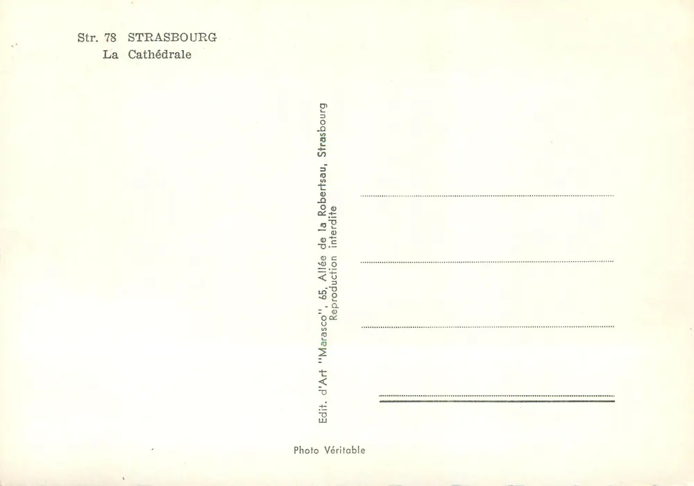 Strasbourg — A Catedral — Marasco - Verso