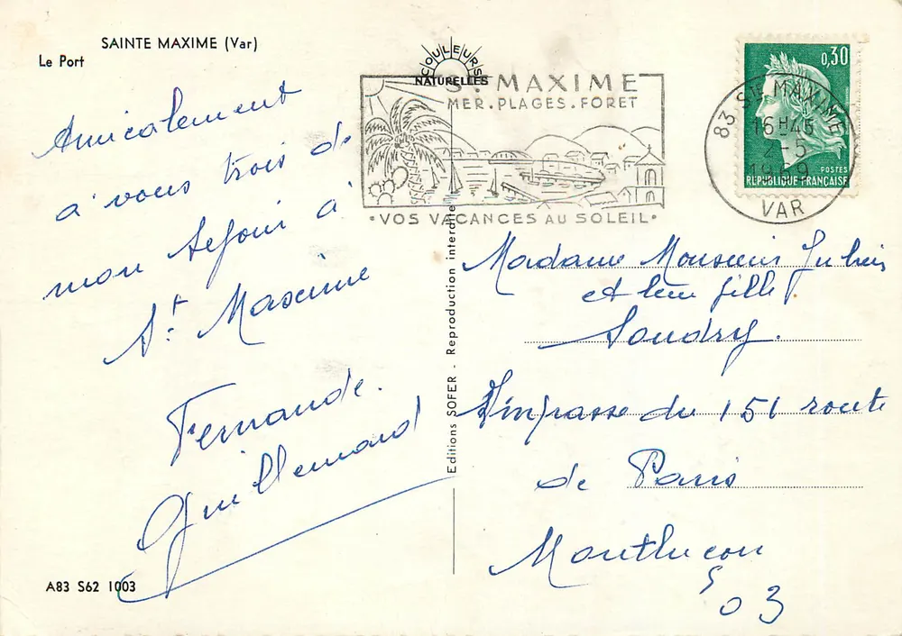 Sainte-Maxime (Var) — O Porto — Edições SOFER, série A83 S62 1003 - Verso